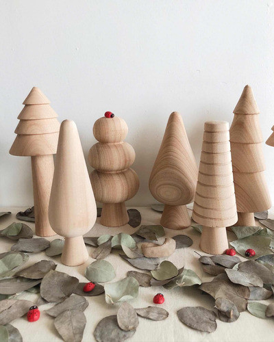 Arbolitos De Madera Por Set De Tres 0