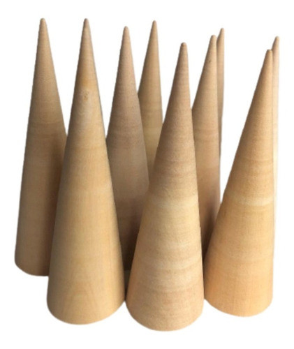 4 Conos Exhibidores De Anillos  Joyas Fina Madera  9 X3,5 Cm 1