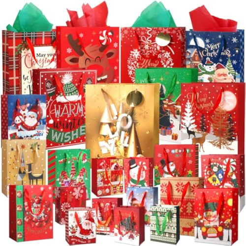 Rmjoy Bolsas De Regalo De Navidad A Granel: 24 0