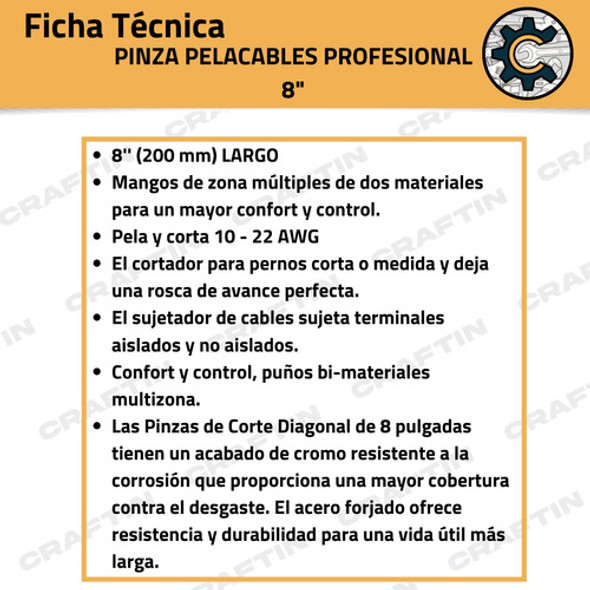 Pinza Pela Cables Profesional 8p 6medida Craftsman Cmht81714 1 Pinza Pela Cables Profesional 8p 6medida Craftsman Cmht81714 1