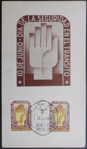 Tarjeta Día Emisión Día De La Seguridad En El Transito 1948 0