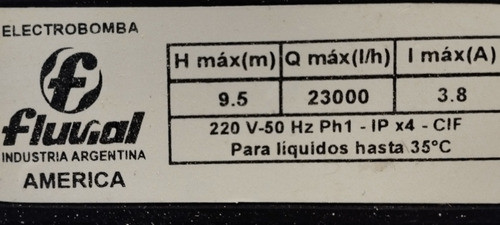 Bomba Fluvial America Para Hidromasaje 3/4 Hp 0