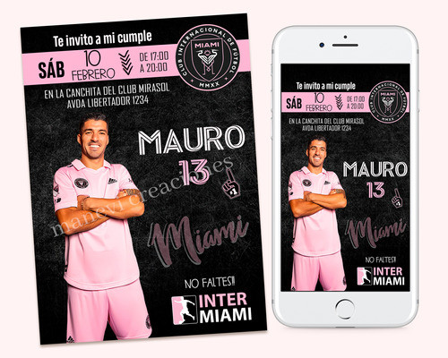 Kit Imprimible Luis Súarez  Inter Miami Futbol Textos Editab 0