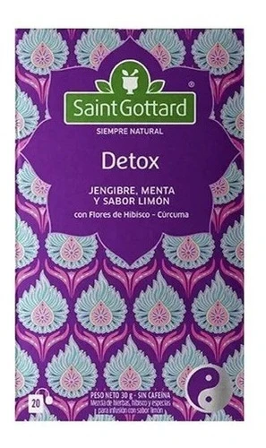 Te Detox Saint Gottard X20 Un Jengibre, Menta Sabor Limon X3 1
