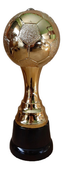 Trofeos Copa Plástico Pelota Fútbol Base Madera Balón Oro En 0