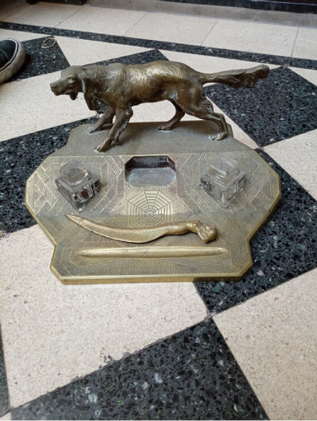 Antiguo Tintero Bronce 0
