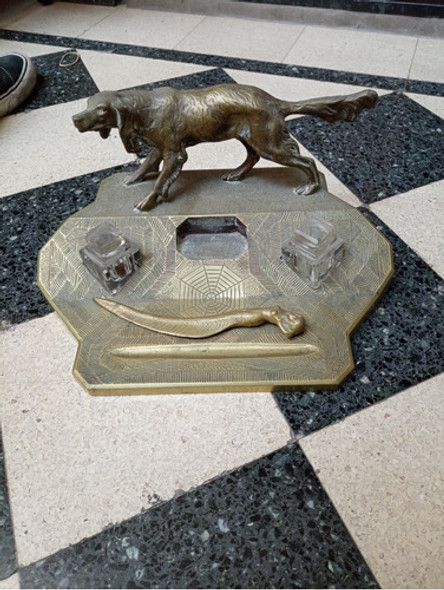 Antiguo Tintero Bronce 1
