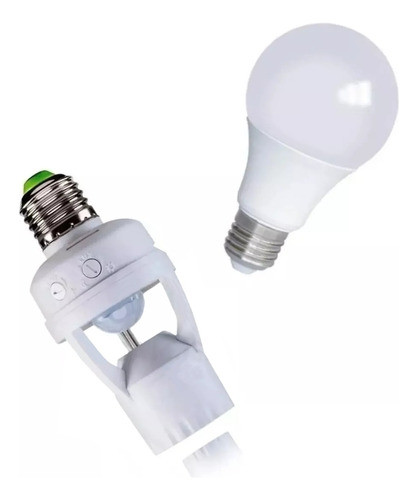 Sensor De Presença Para Lâmpada Soquete E27 Com Fotocélula 0