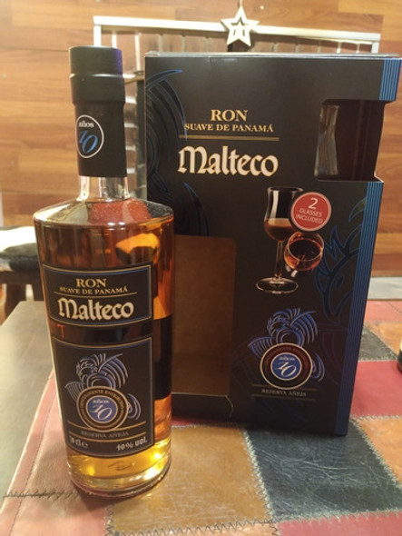 Ron Malteco 10 Años 40% 700 Ml + 2 Copas De Regalo 1