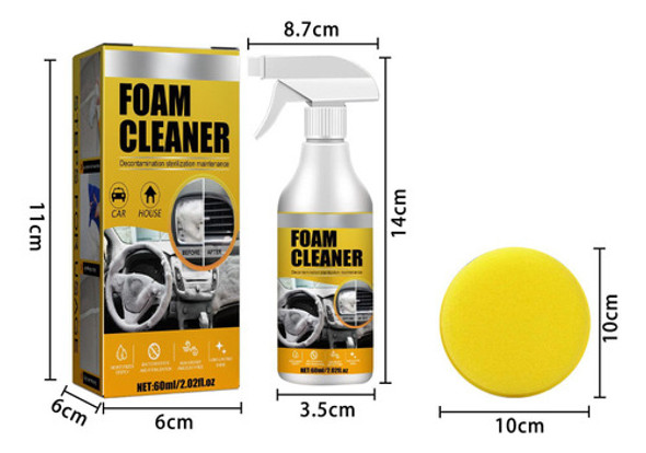 2 Kits De Spray De Espuma Para Limpeza De Carros Em Aerossol 1