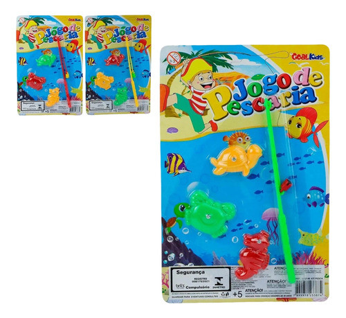 Brinquedo Kit Pesca Infantil 04 Peças 15,5cm Color 1