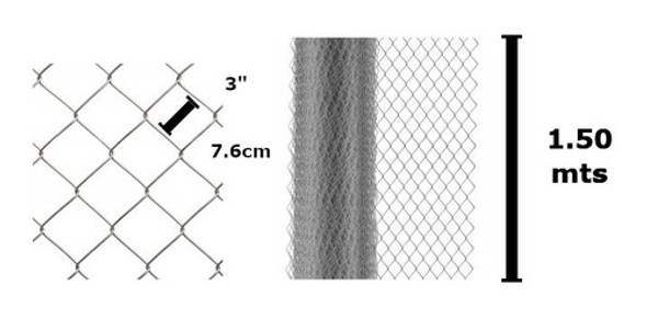 Alambre Tejido Romboidal 3'' 1,50 X 10mts Calib 16 X 1 Rollo 1