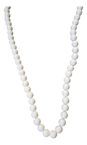 Cadena Perlas Bijouterie De Plastico Blancas Con Broche 1
