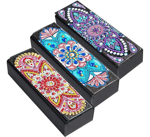 3 Estuches De Lentes De Pintura Por Diamantes_mandalas 0