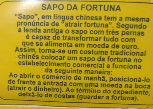 Sapo 3 Pernas Feng Shui Sorte Dinheiro 1