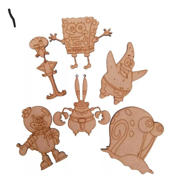 50 Formas Bob 10cm Personajes Fibrofácil Souvenirs Mdf 0