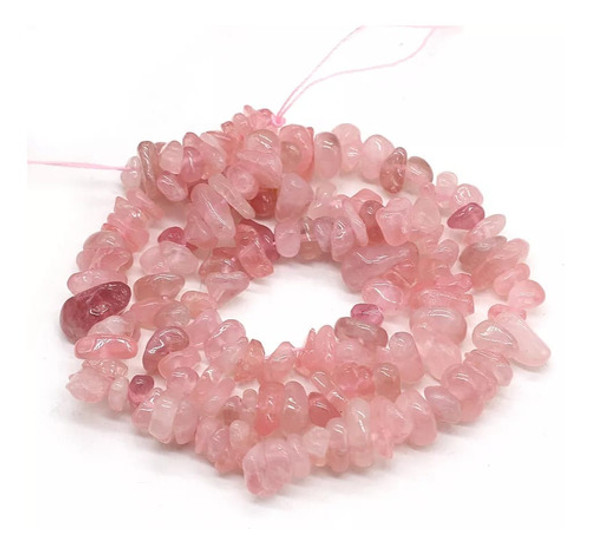 Fio De Cascalho Pedra Natural Quartzo Rosa 6mm Pedra Do Amor 0