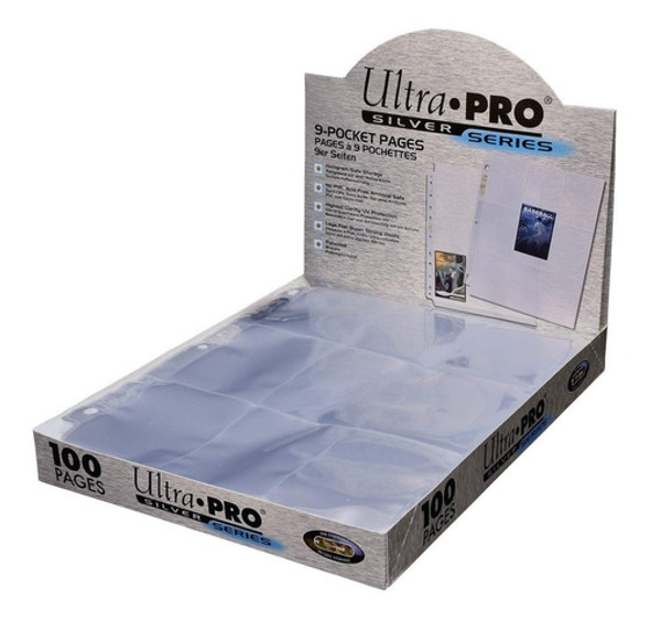 50 Folios De Carpeta Ultra Pro Silver De 9 Bolsillos 0