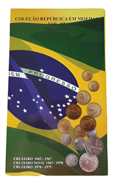 Álbum De Moedas Do Brasil Cruzeiro República De 1942 A 1975 0