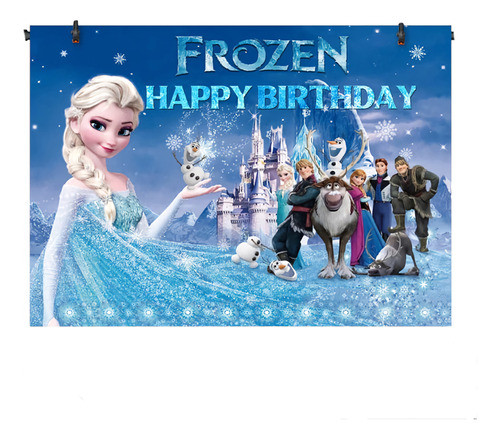 Art.fiesta Adorno Cumpleaños Cartel Frozen Elsabanner Telón 1
