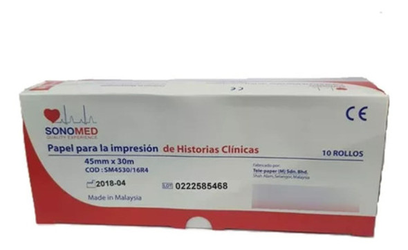 Papel Termosensible Para Ecg 45mm X 30mts - Caja X 10 Rollos 1