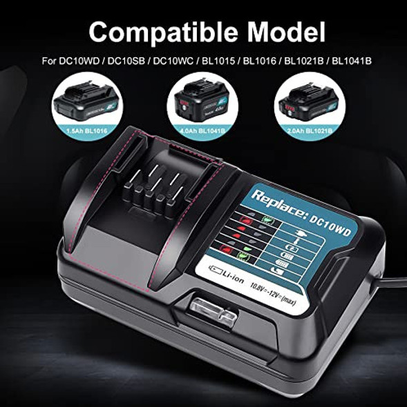 Cargador De Bateria Compatible Makita Dc10wd 10.8v 12v 1