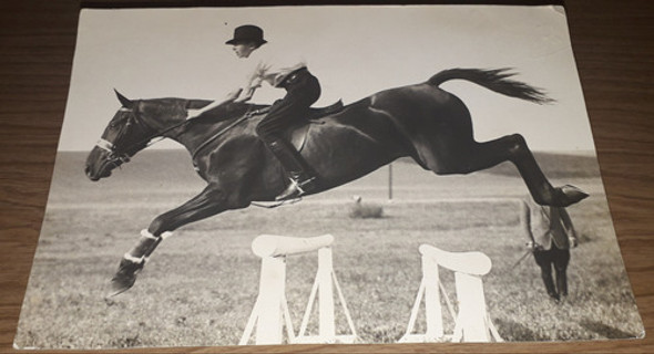 Antigua Foto Jinete Caballo 17,5x12,5cm 0