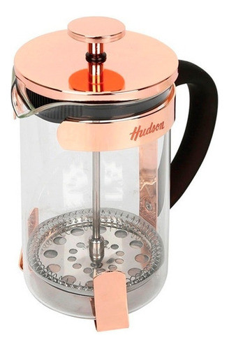 Cafetera Embolo Hudson Vidrio Acero 600ml Cobre 0