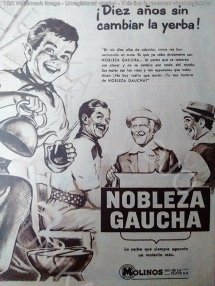 Lote 2 Antigua Publicidad Clipping Yerba Nobleza Gaucha 57 A 1