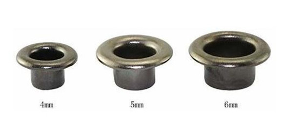 Ruiling 100pcs 4 Mm Ojales De Metal Negro Ojales De Orificio 1
