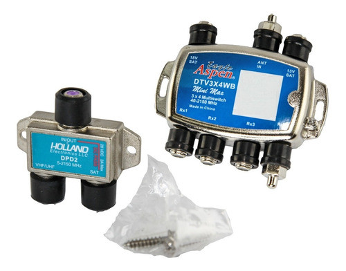 Kit Multiswitch Divisor 4 Vias + Diplexer Satelite Tda Htec 0