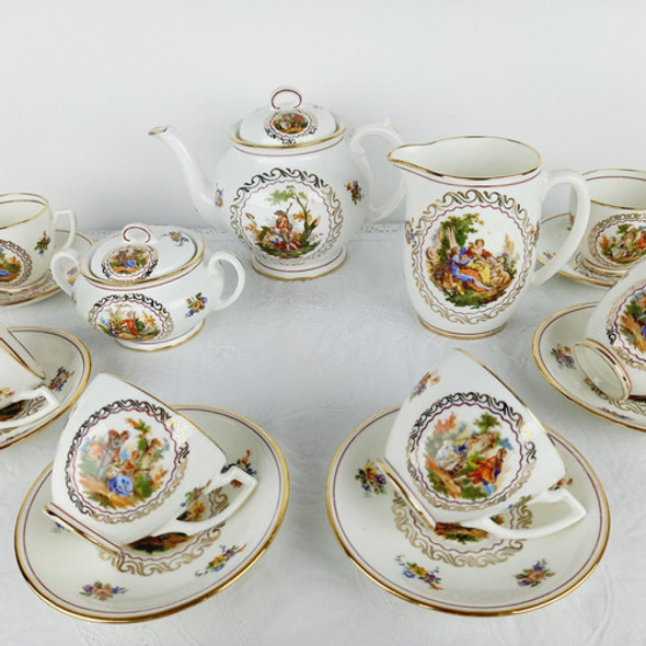 Juego Te Porcelana Inglesa Melba Antiguo 6 Personas Miralo 0