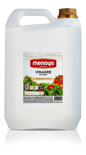 Vinagre X 5 Litros Menoyo Sin Tacc 5% - Excelente Calidad 0
