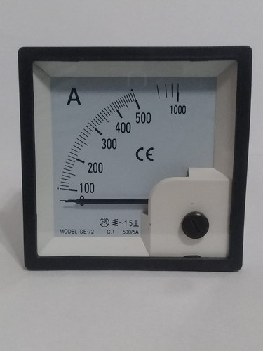 Amperímetro Analógico 500 Amper 72x72mm Para Conectar Con Ti 0