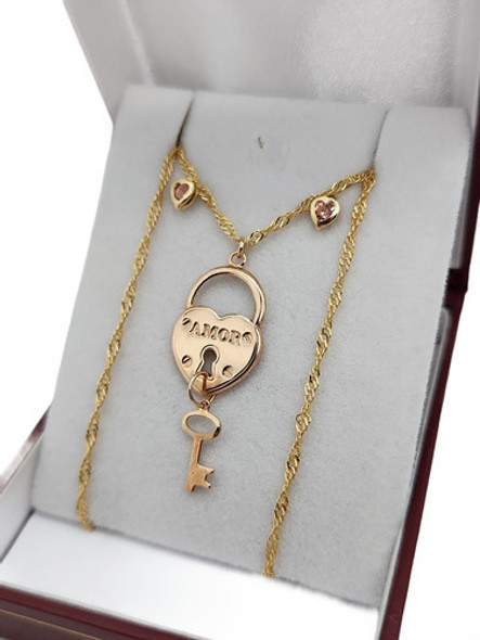 Ideal Regalo Pareja Collar Con Corazon Grabado Amor Y Aros 0