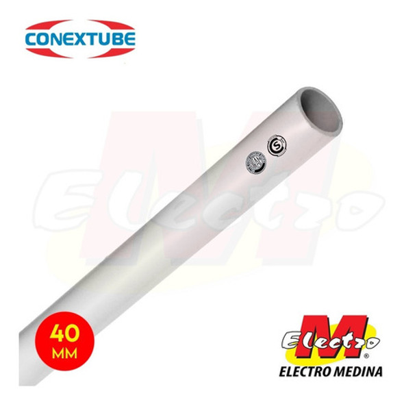 Caño Rígido 40mm 3mt Pvc Dobla Frío Conextube Electro Medina 0