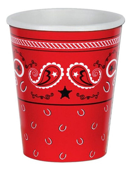 Beistle Bandana Cup, 9 Oz Tazas, 8 Count 0