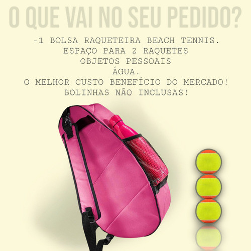 Bolsa Beach Tennis Feminina Mochila Raqueteira Beach Rosa 1