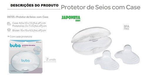 Protetor Para Seios Em Silicone Com Case Buba 2 Unidades 1