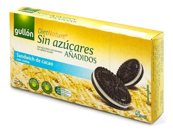 Biscoito Gullon Zero Açucar Sandwich Cacao 210g 0
