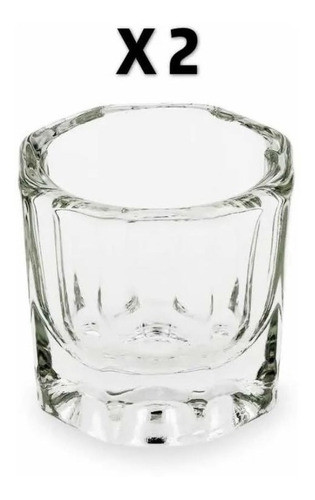 Vaso Dappen X2 De Vidrio Uñas Esculpidas Acrílicos Manicuria 1