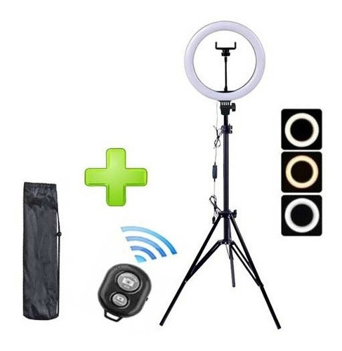 Anillo Aro Luz Led + Control + Bolso 3 Luces Tic Tok Youtube 1