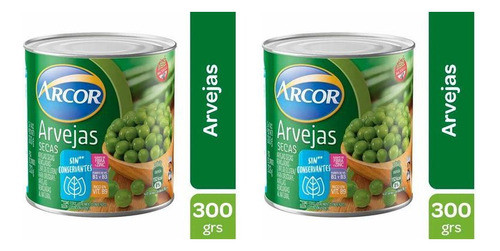 Pack X2u Arvejas Secas Remojadas Arcor Legumbres Lata 300 G 0