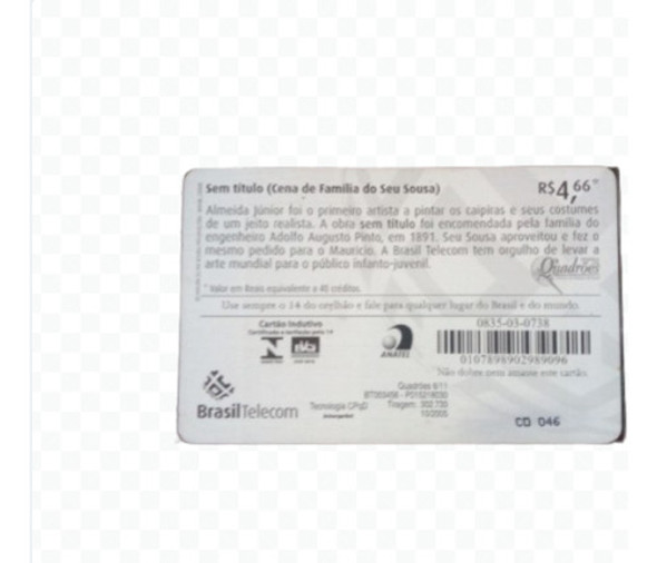 Cartão Telefonico Carimbo Co .  Quadroes 1