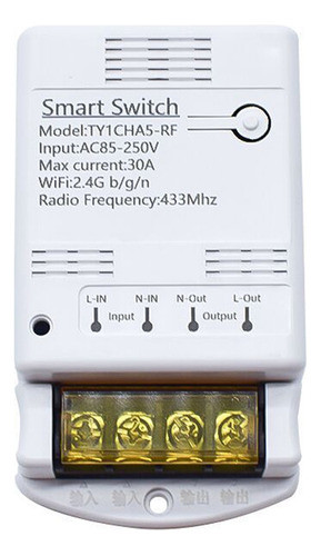 Módulo De Relé Tuya Wifi 30a 85-250v Switch Diy 433mhz Rf Co 0