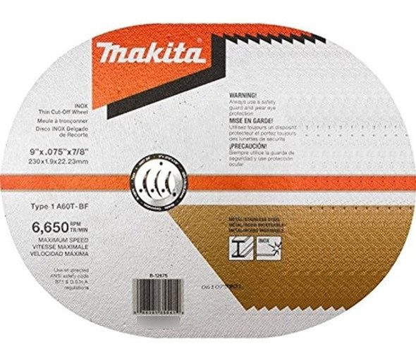 Makita B1267510 9 X 075 X 78 Inox Thin Cutoff Wheel 60 Grit 0