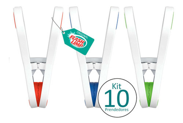 Kit 10 Prendendores Emborrachados Multiuso - Pacote Alimento 1