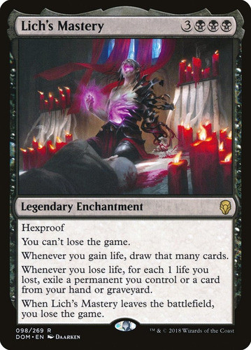 Cartas Magic Lich's Mastery Dominaria Mtg Bsas 0