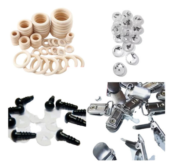 Combo Para Armado Sonajero Ojos Porta Chupete Broche X10 0