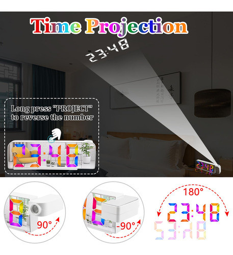Juboos Reloj Despertador De Proyeccion, Reloj Despertador Di 1